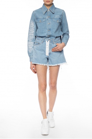 Denim shorts with decorative zip, zdjęcie 2 Denim shorts with decorative zip od Off White